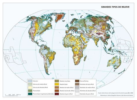 Mapa De Grandes Tipos De Relieve 2008 Mundo Geografia E Historia