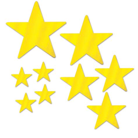 Assorted Size Gold Foil Star Cutouts 9 Ct Card And Party Giant