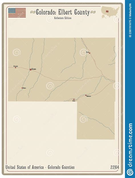 Mappa Della Contea Di Elbert A Colorado Illustrazione Vettoriale