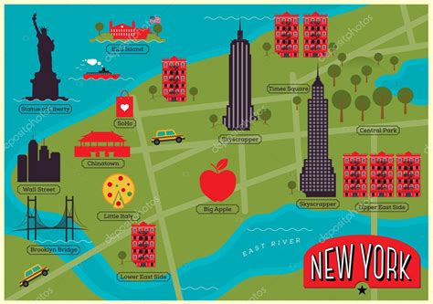 La Carte De Ville De New York Image Vectorielle Par Kursatunsal