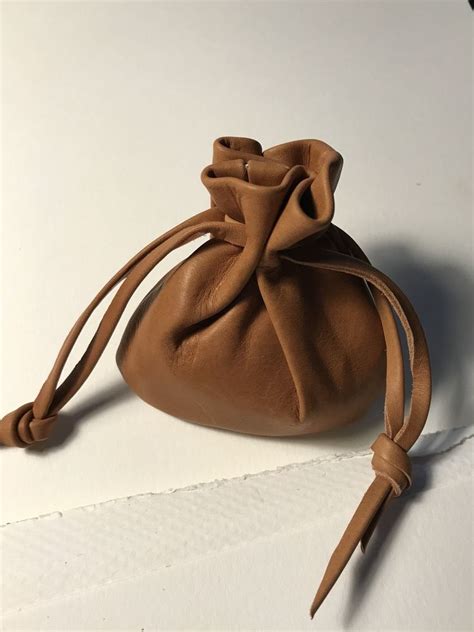 Leather Pouch Leather Drawstring Pouch Leather Bag Coin Pouch