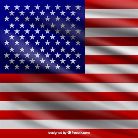 Free Vector Background Of Realistic American Flag
