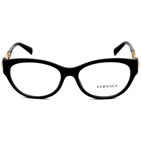 versace ladies black round eyeglass frames ve3289gb154