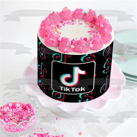 Tik Tok Logo Dollar Signs Edible Cake Topper Image Abpid51986 A