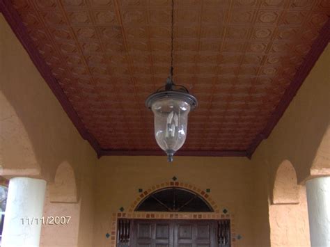 Pvc Faux Tin Ceiling Tiles Outdoor Patioentryway Ceiling