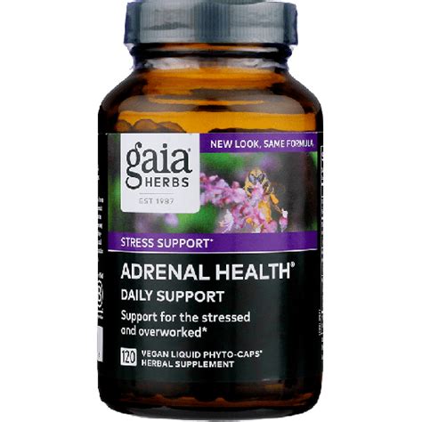 gaia adrenal health daily support 120 liquid filled capsules