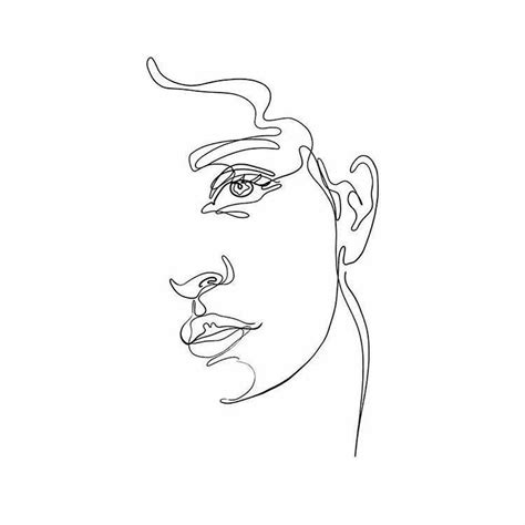 Simple Portrait One Line Drawing Simple Line Drawings Line Art