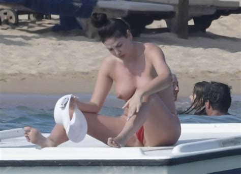 Bleona Qereti Topless And Lip Slip On The Beach Celebrityslips