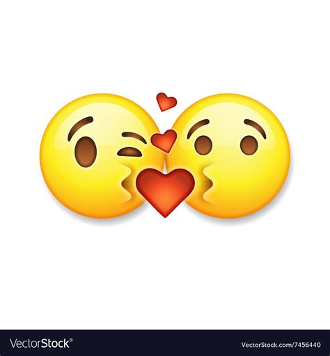 Kissing Emoticons Valentines Day Emoticon Icon Vector Image Emoticon