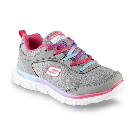 ✅ browse our daily deals for even more savings! Skechers Girl's Flawless Gray/Multicolor Athletic Shoe ...