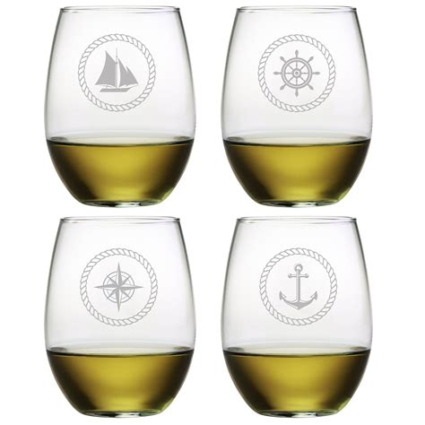 Breakwater Bay Westport Nautical Stemless 21 Oz Wine Glass And Reviews Wayfair