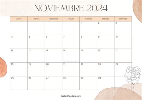 Calendarios Noviembre 2024 💜 Para Imprimir
