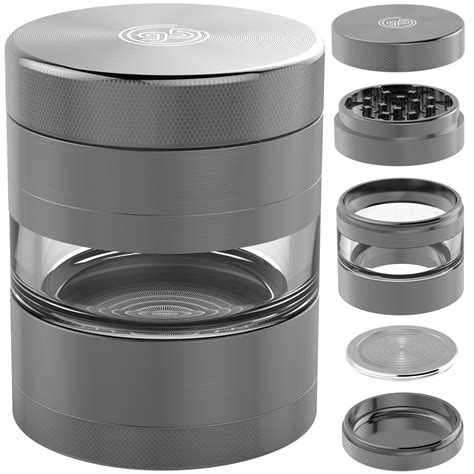 9to5 grinders best herb grinder large 5 piece set with pollen catcher and jar includes