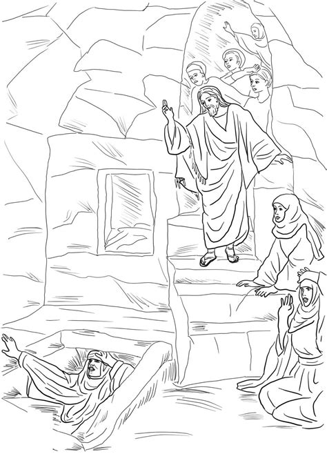 Jesus raises lazarus from the. Lazarus Coloring Pages for All Ages | Educative Printable