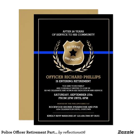 A manhattan police officer who once worked the same brooklyn tour as officer figoski said that officer figoski confided to him a year ago, when they were for those who stay, the opportunities for assignments like counterterrorism or undercover work have given officers alternatives to patrolling. Police Officer Retirement Party Invitation | Zazzle.com | Retirement party invitations, Police ...