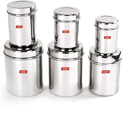 buy sumeet stainless steel vertical canisters ubha dabba storage containers set of 6pcs 350ml