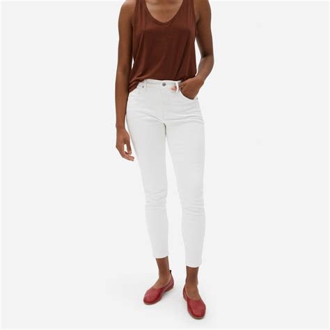 Women S Authentic Stretch Mid Rise Skinny By Everlane In White In 2021