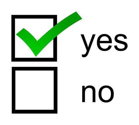 A Yes No Checkbox With Green Yes Box Checked Kristin Harad