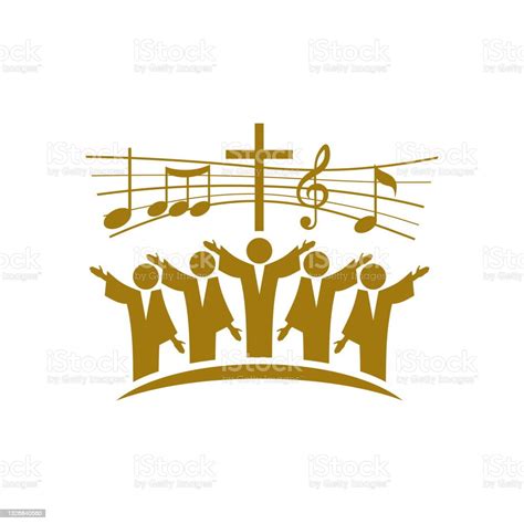 Logo De La Musique Symboles Chrétiens Les Croyants En Jésus Chantent Un
