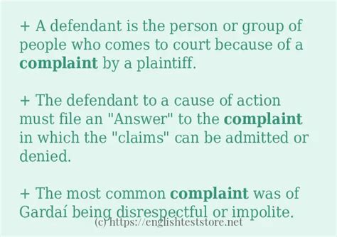 In Sentence Examples Of Complaint Englishteststore Blog