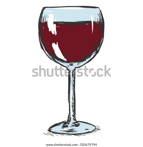 Vector Color Sketch Glass Red Wine Stock Vector Royalty Free 320679794 Shutterstock