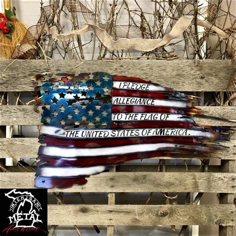 Wall art and signs to support your patriotic lifestyle. War Torn American Flag Metal Wall Art - Michigan Metal Artwork