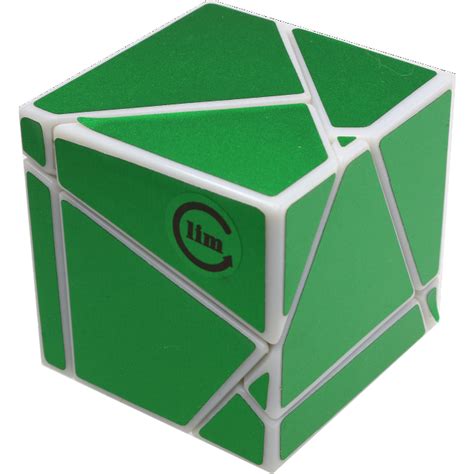 Limcube Ghost Cube 2x2x2 White Body With Green Labels Rubiks Cube