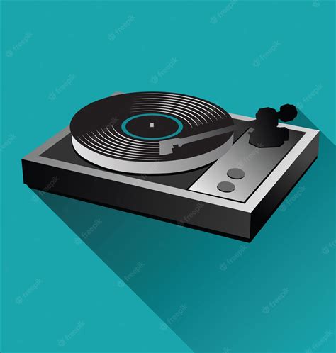 Premium Vector Old Black Vinyl Record And Turntable