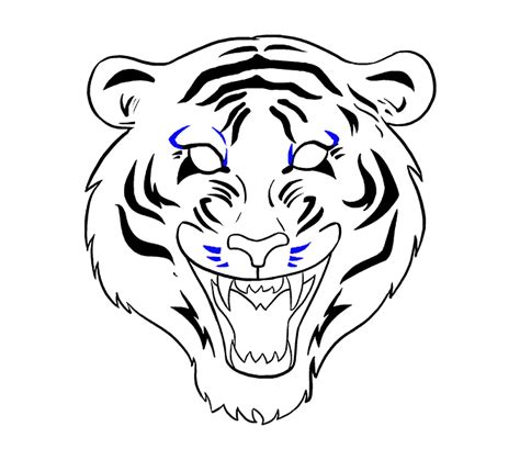 How To Draw An Easy Tiger Face Turner Gibecompas