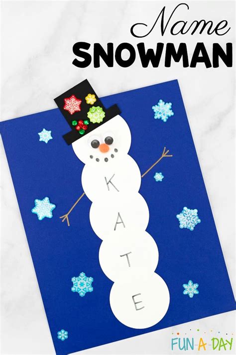 Name Snowman Preschool Craft And Free Printable Winter Crafts
