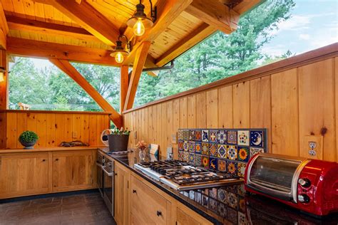 Inspiring Timber Frame Outdoor Kitchen Pavilion In Interlaken Ny