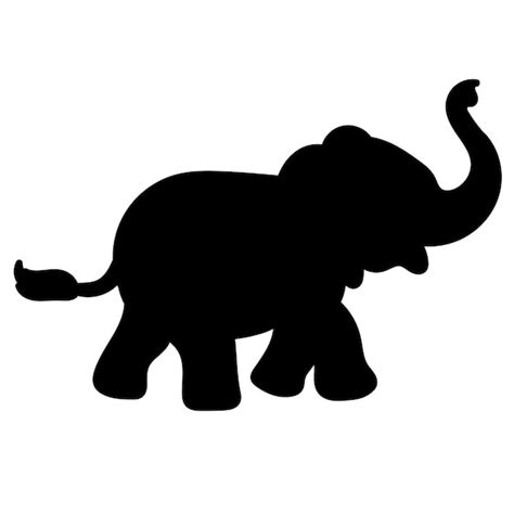 Conjunto De Silueta De Personaje De Elefante Vector Premium