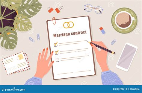 contrato de matrimonio mujer firma documento de acuerdo prenupcial certificado de matrimonio