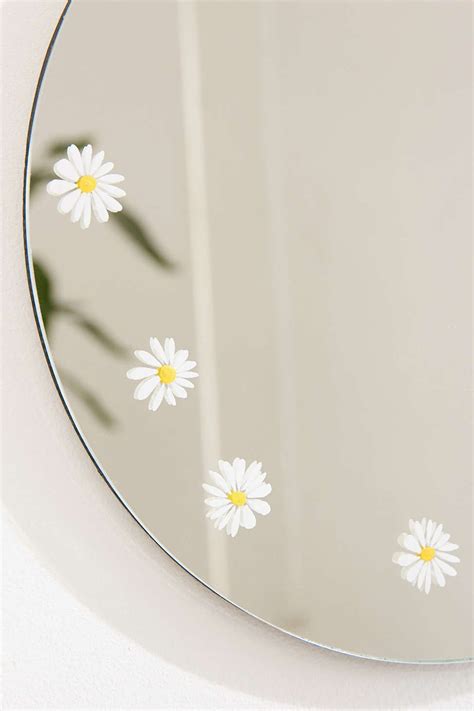 Daisy Decal Mini Round Mirror Painted Mirror Art Mirror Painting