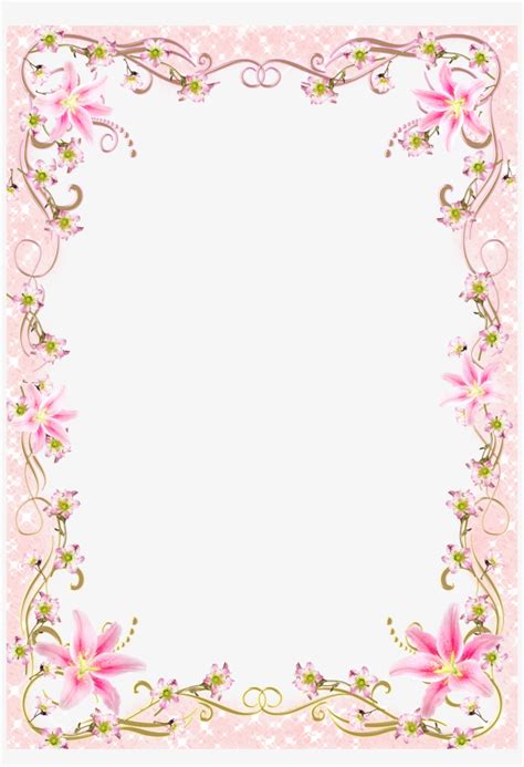 Download Pink Floral Border Png  Transparent Frame Border Line