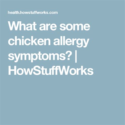 What Are Some Chicken Allergy Symptoms Allergy Symptoms Chicken