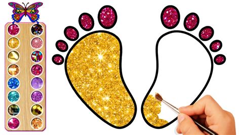 How To Draw Baby Feet Coloring Pages For Kids Youtube