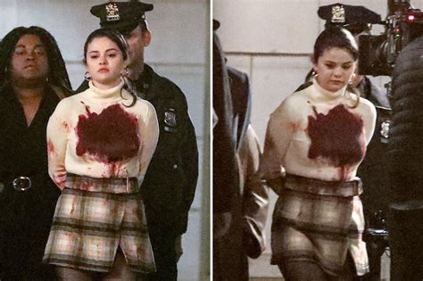 Selena Gomez Appears Covered In Blood As Shes Handcuffed On Set For