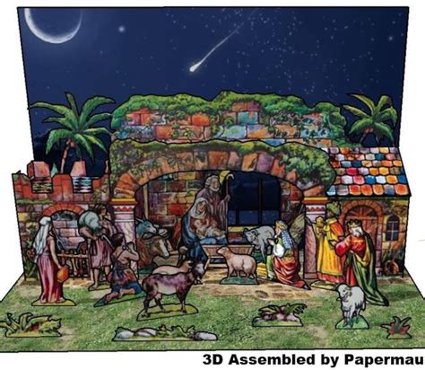 Papermau Christmas Time A Vintage Nativity Scene Paper Model By