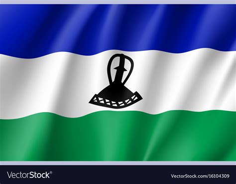 Lesotho Realistic Flag Royalty Free Vector Image