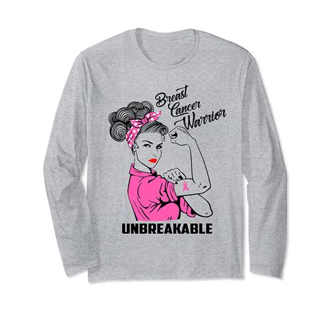 breast cancer warrior unbreakable breast cancer awareness long sleeve t shirt