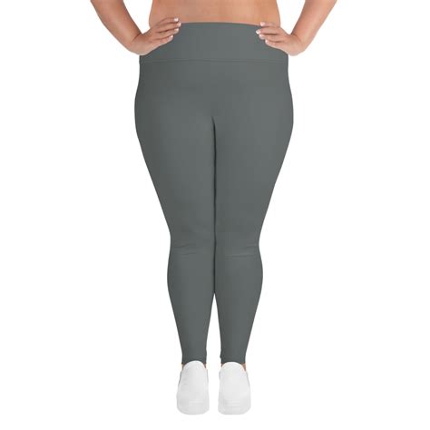 Koko Solid Gray Color Womens Plus Size Leggings Yoga Pants Made In Heidi Kimura Art Llc