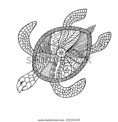 Turtle Doodle Abstract Pattern Vector Illustration Stock Vector