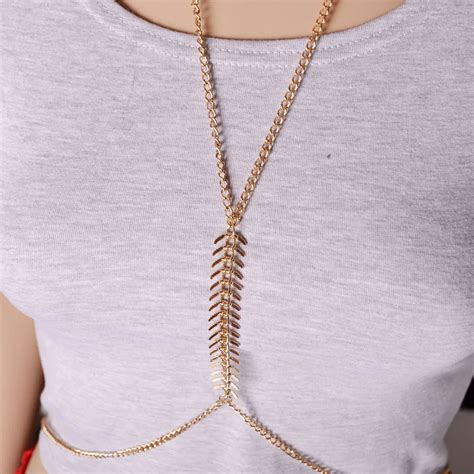 Aliexpress Com Buy Menglina Fashion Sexy Bikini Body Jewelry Chain For Women Metal Fish Bone