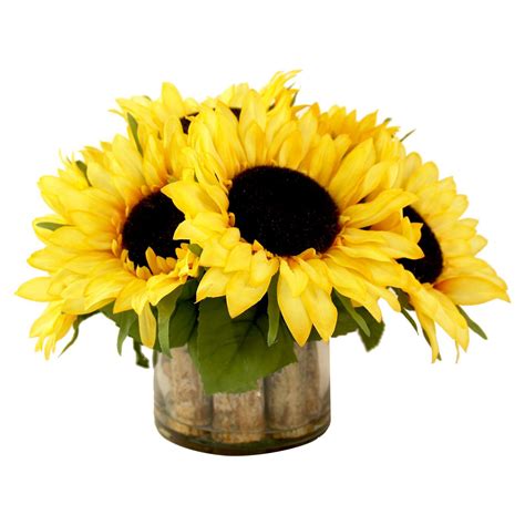 Creative Displays And Designs Artificial Sunflower Bouquet In Birch Lined