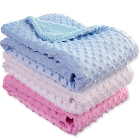 Soft Baby Blanket With Dotted Backing Polyester Fleece Baby Blanket