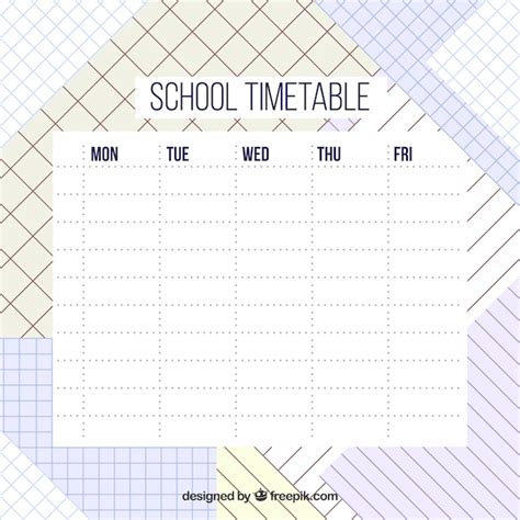 Pastel Floral Themed School Timetable Template