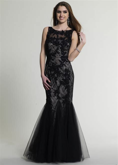 Dave And Johnny 286 Black Beaded Lace Mermaid Prom Dresses Online