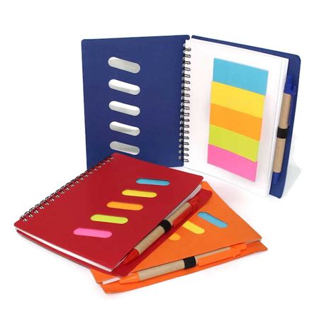 Customised Recycled Eco Friendly Notebook With Pen Post It Pads With