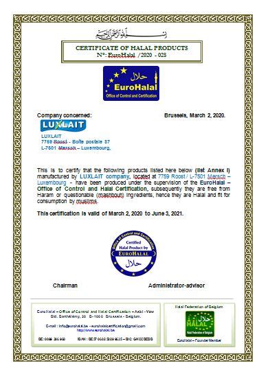 Halal Certification Eurohalal Office Of Control And Certification